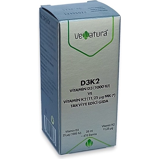 Venatura Vitamin D3(1000 Iu) ve Vitamin K2 (11,25 Ug Mk7) Fiyatı