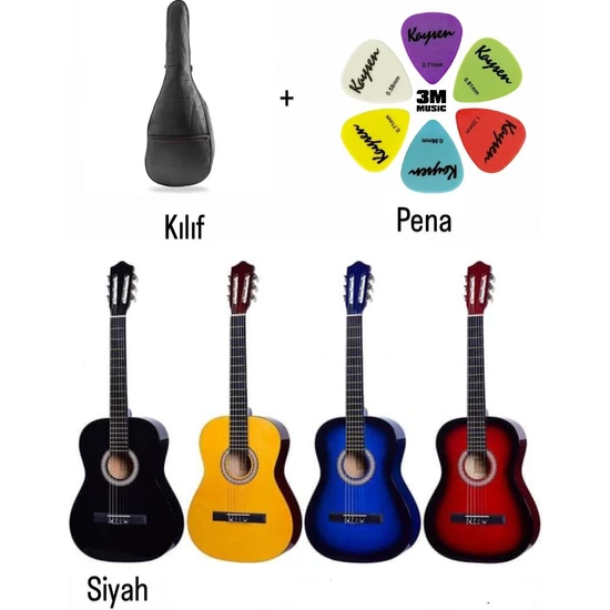 3M Music Klasik Gitar 3/4 ve 4/4 Boy Klasik Gitar Seti Junior Boy ve Tam Boy Gitar