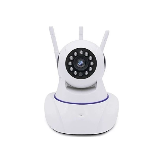 İthalcim Hd 360 Derece Wifi Ip Kamera Gece Görüş 3 Antenli Güvenlik ve Bebek Izleme Kamerası