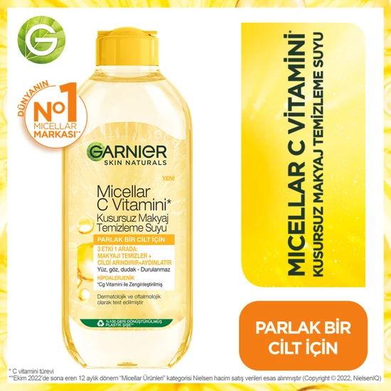 Garnier Micellar C Vitamini Kusursuz Makyaj Temizleme Suyu 400ML