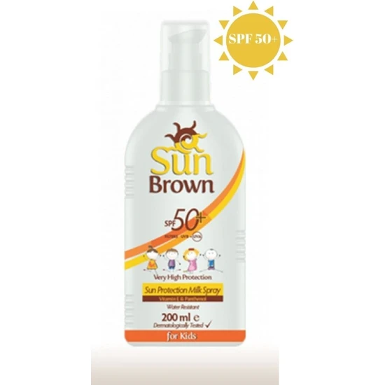 Sun Brown Güneş Koruyucu Çocuk Süt Spreyi SPF50+ 200 ml