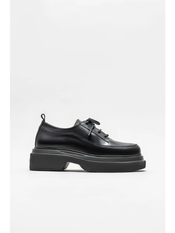 Elle Shoes Siyah Deri Kadın Günlük Ayakkabı