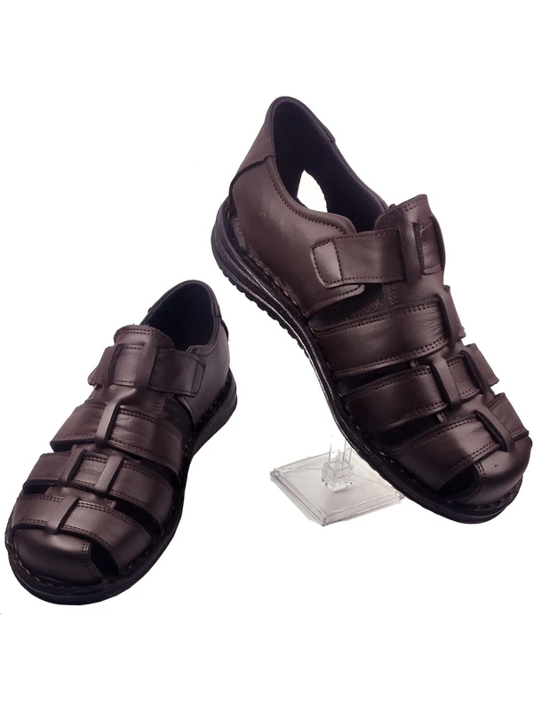 The Dortex Shoes DRTSAN71 İçi ve Dışı Deri Ortopedik Yazlık Erkek Sandalet