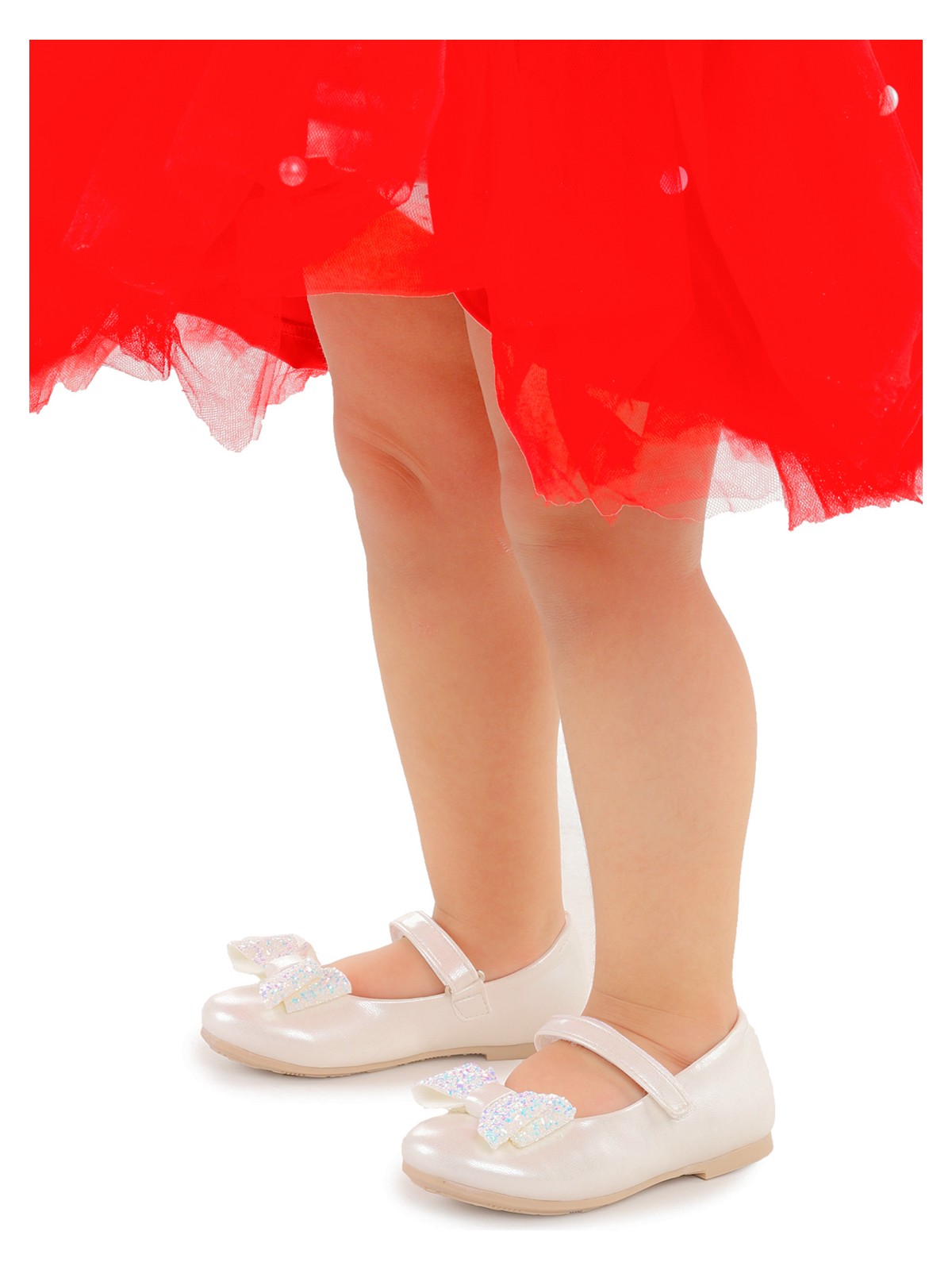 Kiko Kids Cırtlı Fiyonklu Kız Çocuk Babet Ayakkabı Ege 200 Cilt Sedef