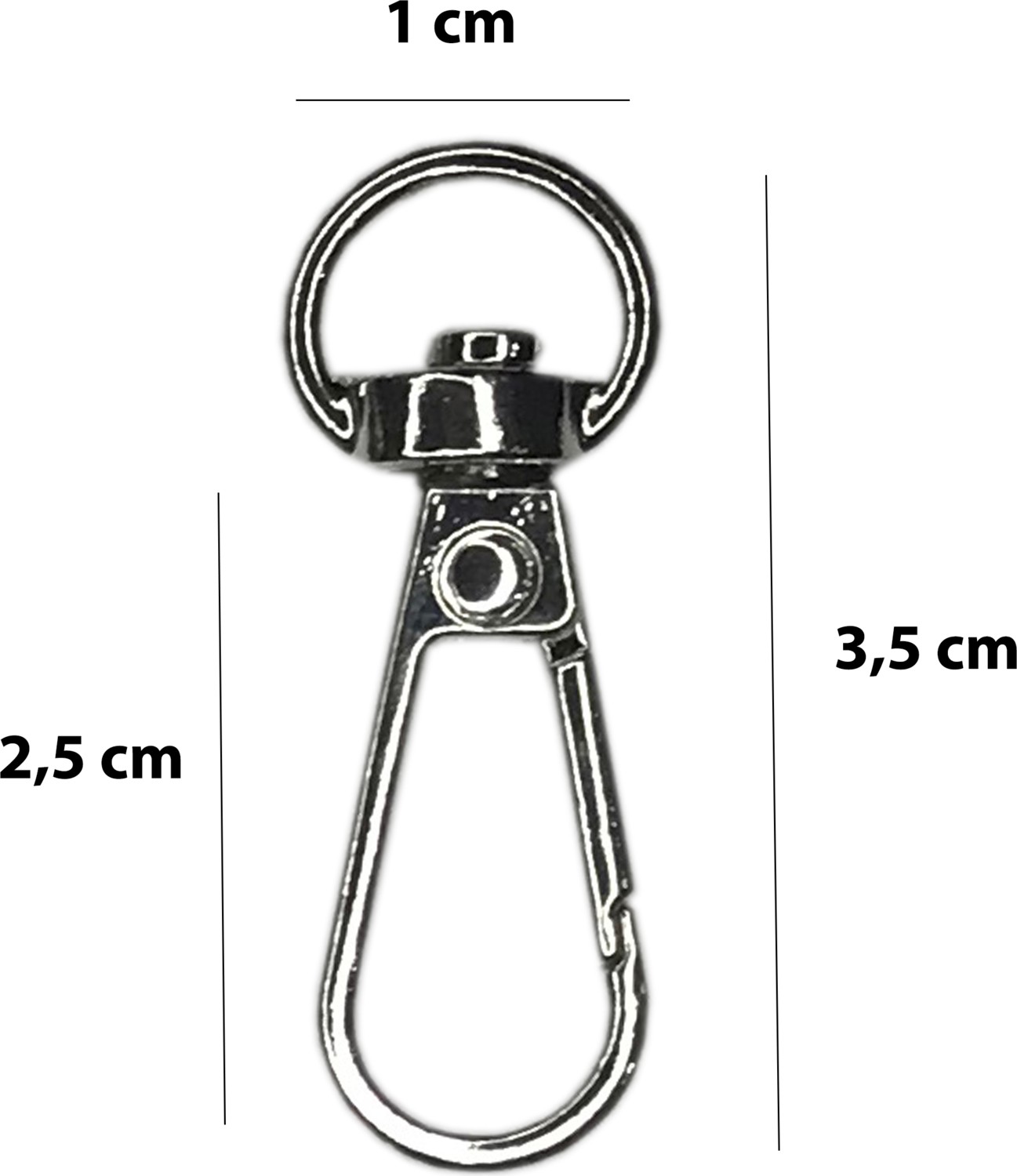 Ala Depo Kanca 1 cm Çanta Aksesuarı (2 Adet) Gümüş