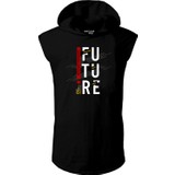 Artaport Design Future Tasarım Baskılı Kapüşonlu Kolsuz Siyah T-Shirt