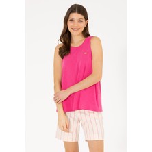 U.S. Polo Assn. Kadın Fuşya T-Shirt 50262481-VR023