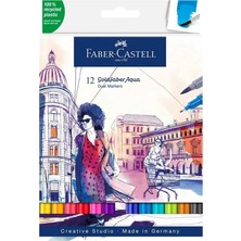 Faber-Castell Faber Goldfaber Aqua Çift Uçlu Markör Kalem 12 Li 881646120