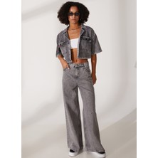 Lee Yüksek Bel Geniş Paça Rahat Kadın Denim Pantolon L32A003035