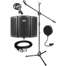 Lastvoice PF-50X Mikrofon Ses Yalıtım Paneli + Stand Kablo Filtre Seti