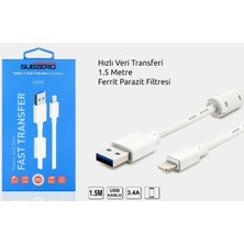 Subzero Apple iPhone Uyumlu Hızlı Şarj ve Data 1.5 Metre