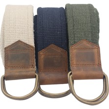 Anatolia Craft Unisex Derili Erkek Kadın Kız Genç Için D Tokalı  Antik Halkalı Dokuma Bej Krem Lacivert Yeşil Taktik Spor Kanvas Kot Bez Kemer