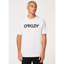 Oakley Bisiklet Yaka Baskılı Beyaz - Siyah Erkek T-Shirt FOA404011 Mark Iı Tee 2.0