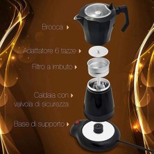 Htun 300 ml Dayanıklı Elektrikli Moka Pot, Büyük Kapasiteli Elektrikli Kahve Makinesi, Ev Için Kahve Aksesuarı | Kahve Kapları (Yurt Dışından)