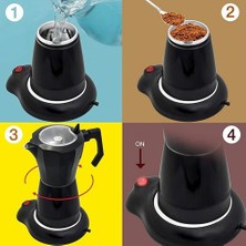 Htun 300 ml Dayanıklı Elektrikli Moka Pot, Büyük Kapasiteli Elektrikli Kahve Makinesi, Ev Için Kahve Aksesuarı | Kahve Kapları (Yurt Dışından)