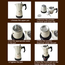 Htun Elektrikli Kahve Makinesi Alüminyum Malzeme Kahve Tencere Moka Pot Mocha Kahve Makinesi Kahve Filtresi Espresso Maker | Kahve Kapları (Yurt Dışından)