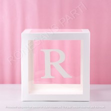 Rönesans Parti Beyaz Şeffaf Balon Kutusu R Harfli 25X25 cm