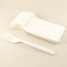Kidspartim Beyaz Plastik Çatal 25 Li