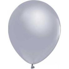 Kidspartim Metalik Gümüş Lateks Balon 12 Inç