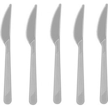 Kidspartim Gümüş Plastik Bıçak