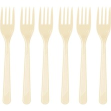 Kidspartim Krem Plastik Çatal
