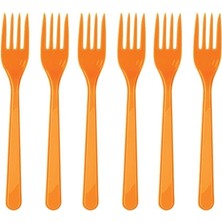 Kidspartim Turuncu Plastik Çatal