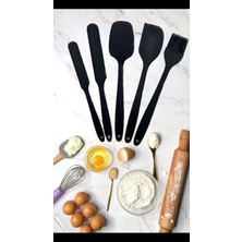 Multiamo Silikon Spatula Seti 5 Parça Düz/Sivri Spatula Pastacı Spatulası + Yumurta Fırçası