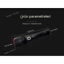 Go Biz Güçlü El Feneri, USB Şarj Açık Ev Aydınlatma Acil Taşınabilir Çok Fonksiyonlu Ultra Parlak LED Işık Güçlü Çok Amaçlı USB Şarjlı El Feneri Kamp Lambası Reflektör (Yurt Dışından)