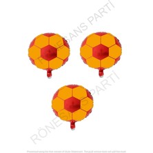 Rönesans Parti Sarı Kırmızı Futbol Topu Folyo Folyo Balon 45 cm 3 Adet