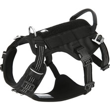 Tactical Siyah Köpek Göğüs Tasması