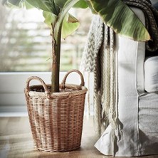 IKEA Hasır Görünümlü ,rattan Saksı Meridyendukkan 24 cm Bitki-Çiçek Saksısı