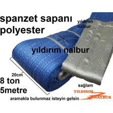 Yıldırım Nalbur Spanzet Sapanı 8ton -5 Metre Yük Taşıma Çekme Halatı Vinç Halatı Duble Boy Büyük Boy Taşıma Halatı