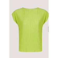 Kübra tekstil Kadın Yeşil Piliseli Bluz KT002178