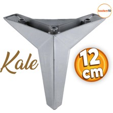 Badem10 Kale Lüks Mobilya Kanepe Sehpa Tv Ünitesi Koltuk Ayağı 12 cm Krom Renk Baza Ayakları