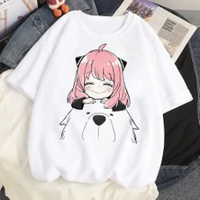 Favorim50Ton Anime Girl Anya Forger Beyaz (Unisex) T-Shirt