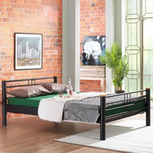 Unimet Kappis Metal Karyola - Siyah - Konik Geçme - Konfor Destekli Latalı - 140x190/140x200/150x200/160x200