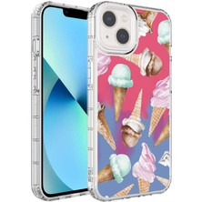Kılıf Adam Apple iPhone 13 Kılıf Kamera Korumalı Renkli Desenli Sert Silikon  Korn Kapak