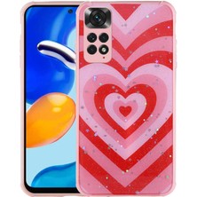 Kılıf Adam Xiaomi Redmi Note 11S Global Kılıf Simli Desenli Kamera Korumalı Parlak  Popy Kapak