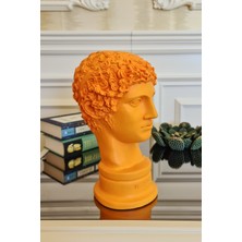 Ella's Design Studio Hermes Büst Turuncu Heykel, Evdekorasyonu, Ofisdekorasyonu