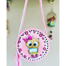 Pink Bag Handmade Kız Çocuk Sevimli Baykuş Makaron Çanta