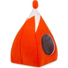 Nerotex Piramit Kedi Yatağı Yuvası Turuncu Yıkanabilir