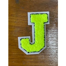 Gönülden Tasarım 8x5 cm Forfor Yeşilj Harfi Kabartma Aplike Harf Arma Dikiş Hobi Aksesuarı