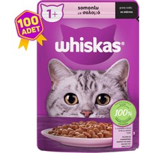 Whiskas Somonlu Pouch Poşet Yetişkin Kediler Için Tam Konserve Mama 100 x 85 Gr.