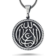 Takılingo 925 Ayar Gümüş La Galibe Illallah Yazılı Erkek Kolye