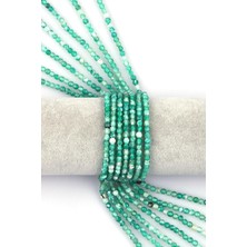 Alibaba Doğaltaş Yeşil Akik Doğal Taş Dizi 4 mm Fasetli Küre Kesim