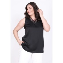 Myline V-Yakalı Dantelli Bluz 45553