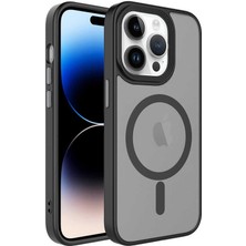 M.TK Moveteck Apple iPhone 13 Pro Max Kılıf Mat Arka Yüzey Flet Magsafe Kapak