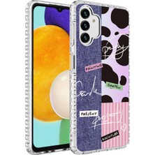 Kılıf Adam Galaxy A04S Kılıf Airbag Kenarlı Renkli Desenli Silikon  Elegans Kapak