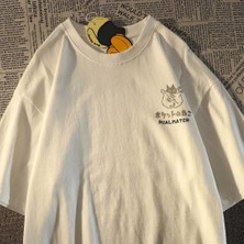 Favorim50Ton Hiding Cat Dual Match Bej (Unisex) T-Shirt