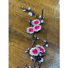 Gönülden Tasarım 35X8 cm Ütü Ile Yapışan Gül Dalı Çiçek Sarmaşık Nakış Işleme Aplike Arma Dikiş Nakış